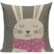 Bunny Rabbit with Scarf  Decorative Throw Pillow